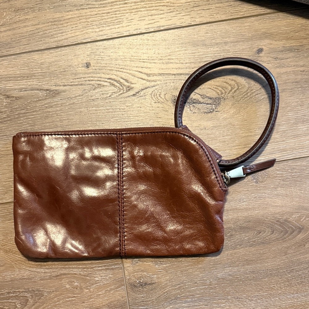 HOBO Floral Lined Brown Leather Pouch